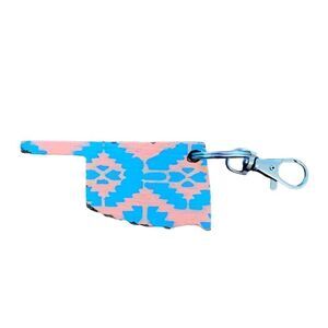 Oklahoma Shaped Beautiful Color Turquoise Peach Key Chain